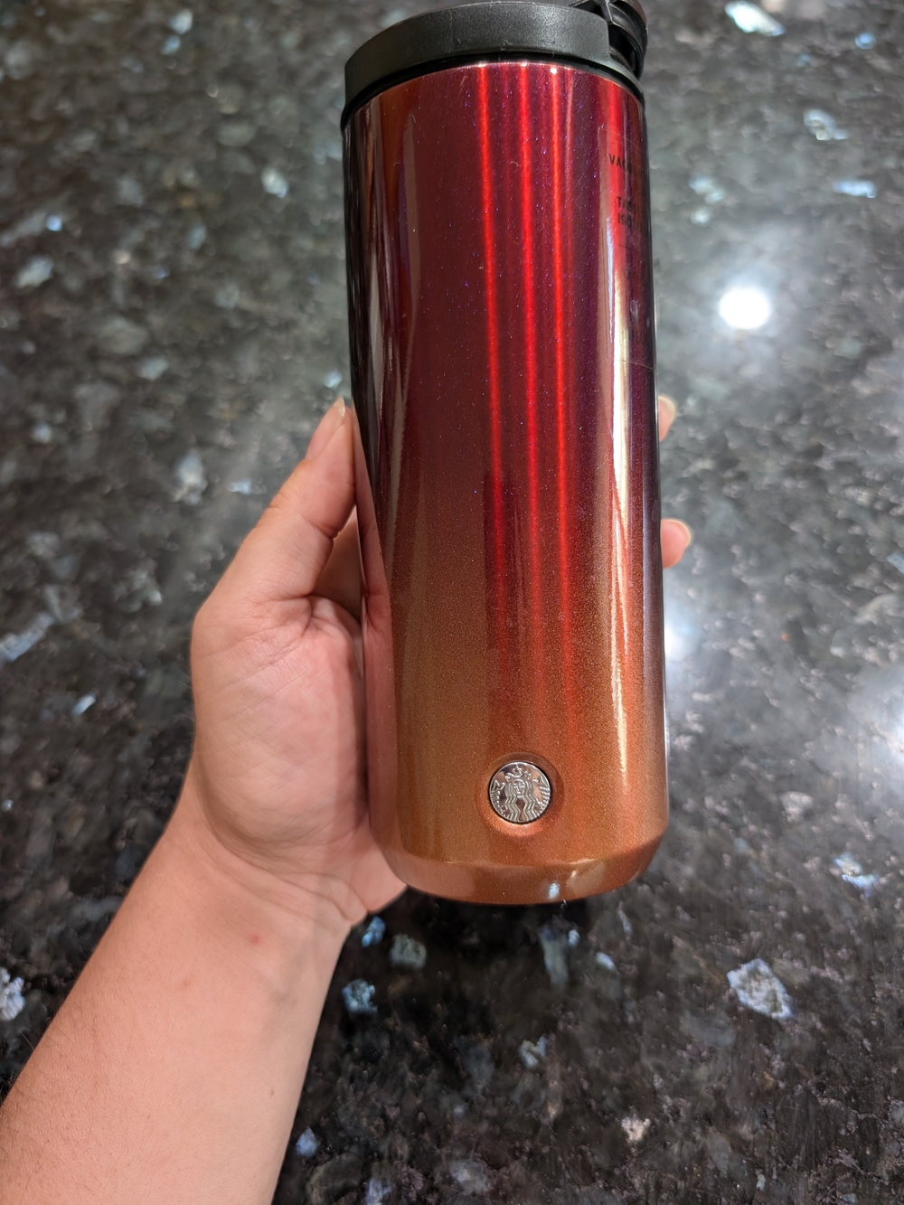 Starbucks Ombre Red to Gold Stainless Travel Tumbler